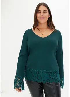 Pullover mit Spitze, bonprix