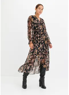 bedrucktes Vokuhila-Kleid mit Glitzereffekt, bonprix