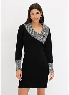 Robe en maille à col châle, bonprix