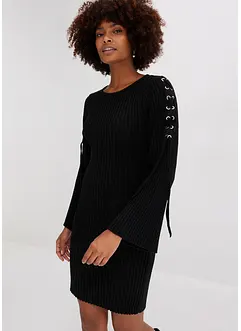 Robe cintrée en maille avec laçage, bonprix