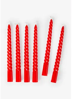 Lot de 6 bougies torsadées, bonprix