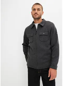 Veste polaire et maille avec col chemise et doublure chaude, bonprix