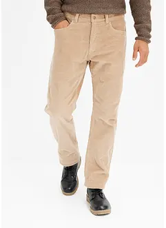 Pantalon droit Relaxed Fit en velours côtelé, doublé en flanelle, bonprix