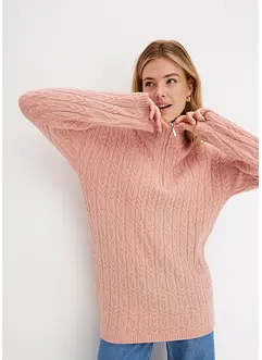 Pull long avec motif torsadé, bonprix