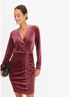 Samt-Kleid mit Raffung, bonprix