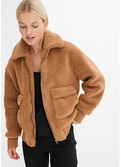 Veste oversize en polaire peluche avec poches plaquées, bonprix