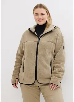 Teddy-Fleece Jacke mit Kapuze, bonprix