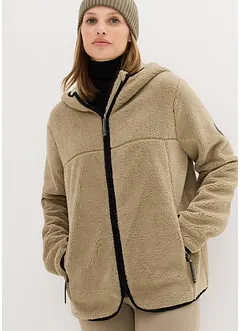 Teddy-Fleece Jacke mit Kapuze, bonprix