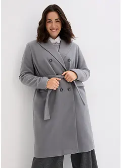 Manteau croisé court, aspect laine, bonprix