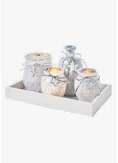 Plateau avec vase et bougeoirs, bonprix