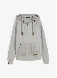 Sweat zippé à capuche et poches en maille, bonprix