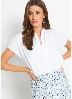 Chemisier manches courtes boutonnage invisible, bonprix