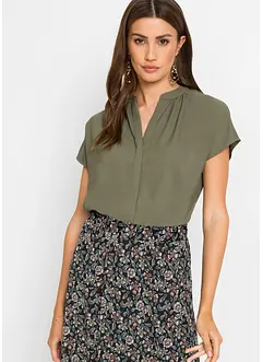 Chemisier manches courtes boutonnage invisible, bonprix