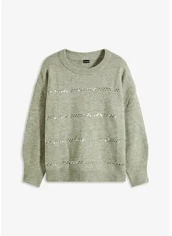 Boxy-Pullover mit Pailletten, bonprix