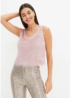 Blouse sans manches en maille poilue, bonprix
