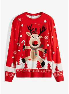 Pull en fine maille avec motif de Noël, bonprix