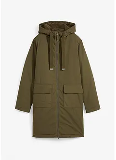 Weiter Winterparka mit Kapuze und Teddyfutter, bonprix