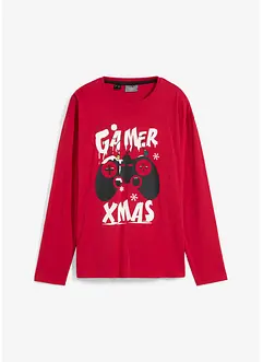 T-shirt manches longues garçon avec motif de Noël, bonprix