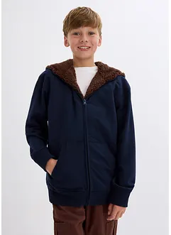 Jungen Kapuzen-Sweatjacke mit Teddyfutter, bonprix