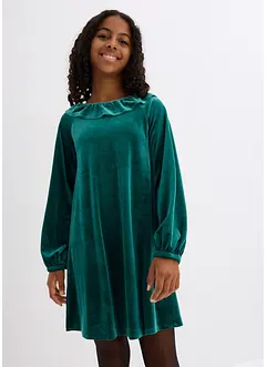 Mädchen Samtkleid mit Volants, bonprix