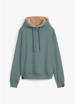 Kapuzensweatshirt aus Baumwoll-Mix und Teddy-Futter, bonprix
