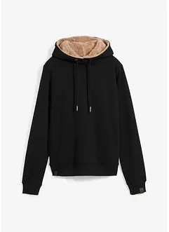 Sweat-shirt chaud à capuche avec doublure peluche, bonprix