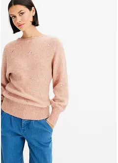 Pullover mit großen Glitzersteinen, bonprix