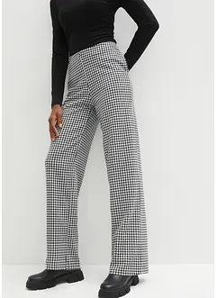 Pantalon extensible à motif pied-de-poule, Wide leg, bonprix