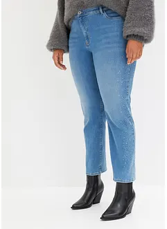 Straight-Jeans mit Strass-Applikation, bonprix