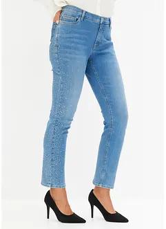 Straight-Jeans mit Strass-Applikation, bonprix