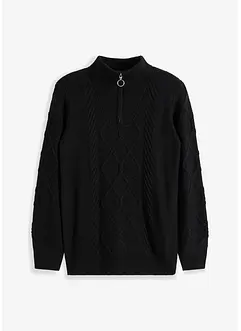 Troyer Pullover mit Zopfmuster, bonprix