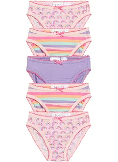 Lot de 5 slips en coton doux, bonprix
