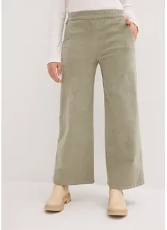 Pantalon en velours côtelé, taille haute élastiquée, bonprix