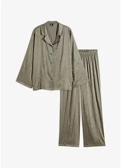 Oversized Pyjama aus Satin mit Schimmereffekt, bonprix