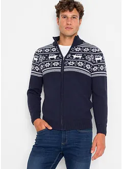 Gilet norvégien en maille douce 100% coton, bonprix