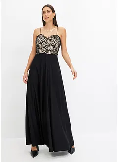 Robe midi avec dentelle et fines bretelles, bonprix