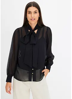 Blouse en crêpe à lavallière, bonprix