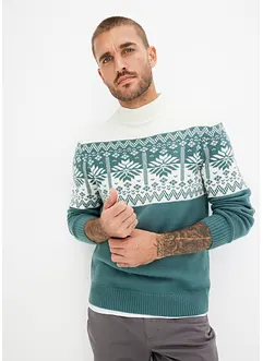 Norweger-Pullover mit Stehkragen mit recyceltem Polyacryl, bonprix