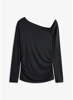 Shirt mit asymmetrischem Ausschnitt und Raffungen, bonprix