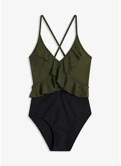 Badeanzug mit Cut-Out und Volants, bonprix