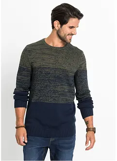 Pull en coton mélangé, coupe ventre confort, bonprix