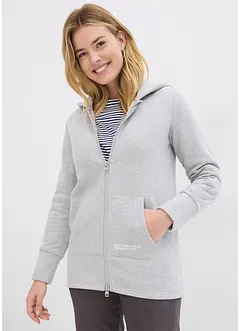 Sweat zippé en doux coton mélangé, bonprix