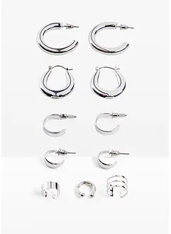 Set de créoles et earcuffs (ens. de 11 pces.), bonprix