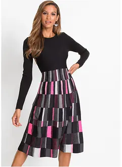 Robe en maille à carreaux, bonprix