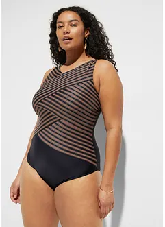 Maillot 1 pièce sculptant effet croisé, maintien modéré, bonprix