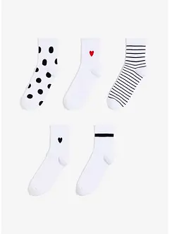 Lot de 5 paires de chaussettes courtes avec accroche-cadeau, bonprix