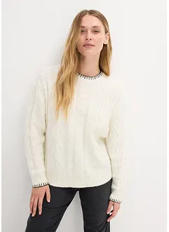 Pull en maille torsadée, bonprix