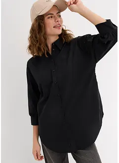 Chemisier oversize en coton, manches 3/4, bonprix