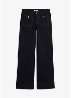 Wide Leg Jeans Mid Waist, Stretch, bonprix