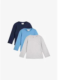 Langarmshirt mit Bio-Baumwolle (3er Pack), bonprix